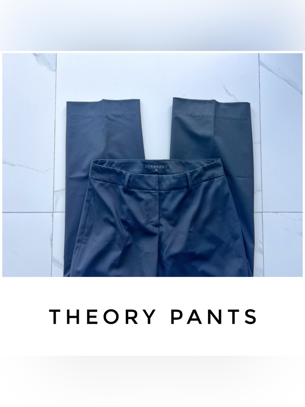 Theory pants size 4 black wool wide